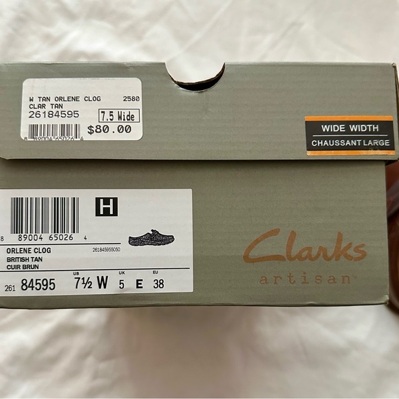Clarks Women’s Brown Leather Slip-On Clog
Size 7.5 W New with Box Never Worn - Picture 3 of 5